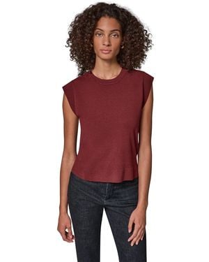 Donna Karan Weekend Extended Shoulder Sleeveless Crewneck Sweater - Red