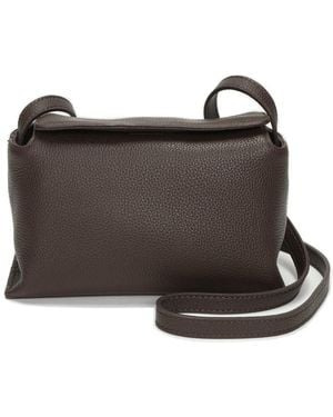 Susu Ivy Small Pebbled Leather Crossbody Bag Minimalist Shoulder Bag Lightweight Everyday Purse - Brown