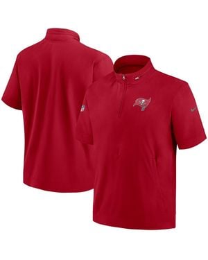 Nike Washington Commanders Sideline Coach Short Sleeve Hoodie Quarter-zip Jacket - Red