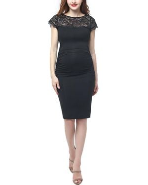 Kimi + Kai Kimi + Kai Maternity Lace Trim Bodycon Dress - Black
