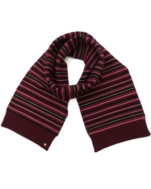 Kate Spade Garter Stitch Stripe Knit Scarf - Red