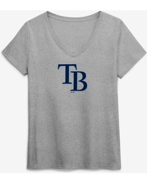 LOGO ATHLETIC Tampa Bay Rays V-neck T-shirt - Gray