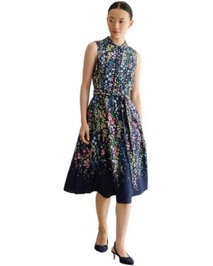 Hobbs Alberta Floral Midi Shirt Dress - Blue
