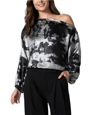 Liverpool Los Angeles One Shoulder Long Sleeve Blouse - Black