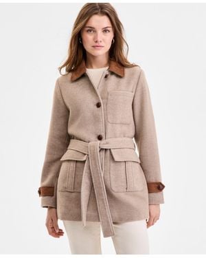 Steve Madden Belted Single-breasted Jacket - Natural