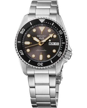 Seiko 5 Sports Silver Stainless Steel Bracelet Watch - Gray