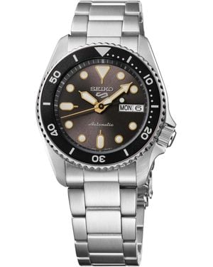 Seiko 5 Sports Silver Stainless Steel Bracelet Watch - Gray