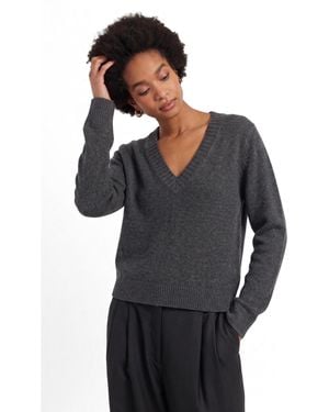 Chinti & Parker Wool/cashmere-blend V-neck Long-sleeve Sweater - Black