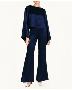 Line & Dot Avanelle Flared Leg Pants - Blue
