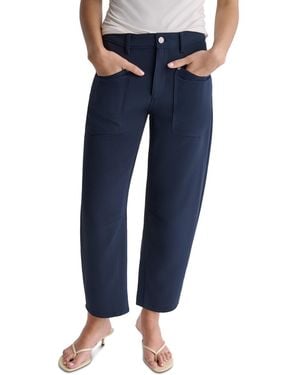 BCBGMAXAZRIA Soft Barrel Leg Mid-rise Pants - Blue