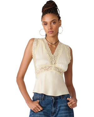 Steve Madden Elinor V-neck Sleeveless Top - White