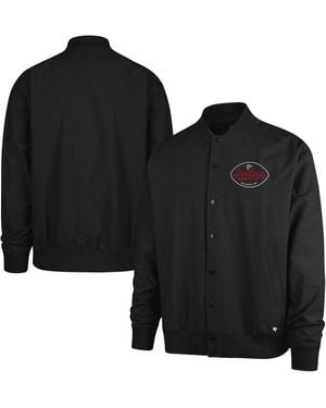 '47 Atlanta Falcons Sundays Euro Step Twill Full-button Bomber Jacket - Black