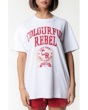 Colourful Rebel Cr Varsity Loosefit Tee - White