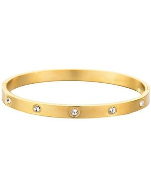Adornia Tarnish Resistant Plated Crystal Eternity Cuff Bracelet - Metallic