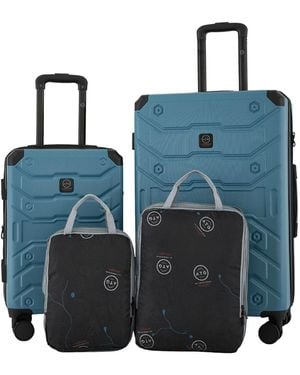Wrangler Trailway 4 Piece Hardside luggage Set - Blue