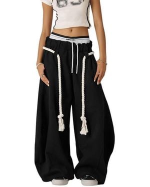 AELFRIC EDEN baggy Wide-leg Sweatpants - Black