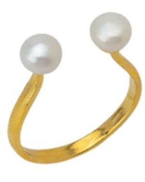 Spero London Double Sterling Silver Adjustable Open Ring - Metallic
