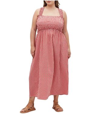 City Chic Plus Size Cute Gingham Maxi Dress - Pink