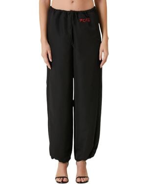Pcfg Free Heaven Mid-rise Wide-leg Parachute Pants - Black