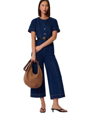 Whistles Button Down Jumpsuit - Blue