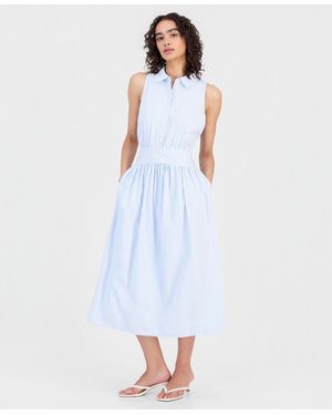 Sam Edelman Striped Sleeveless Shirt Dress - White