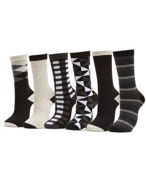 Mio Marino Dress Crew Socks 6 Pack - Black