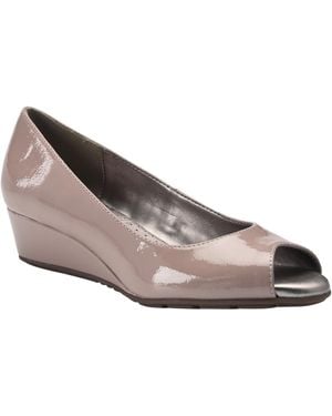 Bandolino Candra Peep Toe Wedge Dress Pumps - Gray