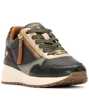Xti Leather Wedge Lace-up Carmela Collection Sneakers - Green