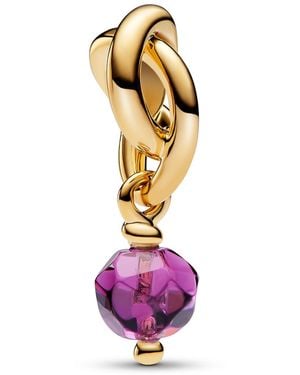 PANDORA 14k Gold-plated Turquoise Blue Eternity Circle Dangle Charm - Purple