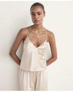 Mango Silk Pajama Top - Natural