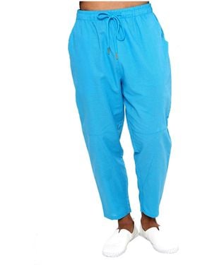 DAI MODA Jin Yahya Linen Drawstring Pant - Blue