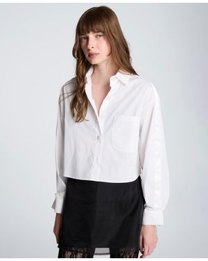 Kenneth Cole Poplin Button-front Top - White