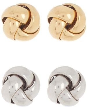 Adornia Knot Stud Earring Set - Yellow
