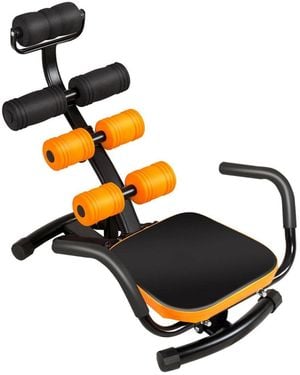 Skonyon Core Fitness Abdominal Sneaker Crunch Exercise Bench Machine - Metallic