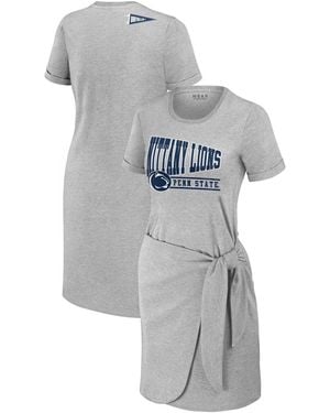 WEAR by Erin Andrews Penn State Nittany Lions Knotted T-shirt Dress - Gray