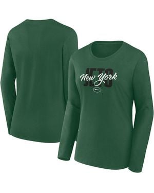 Fanatics New York Jets Long Sleeve Scoop Neck T-shirt - Green