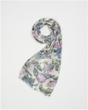 Fable England Hydrangea Light Weight Scarf - Blue