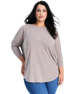 Avenue Plus Size Kym Rib Hacci Tunic - Multicolor