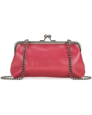 Patricia Nash Kisslock Mini Potenaz Leather Crossbody Bag - Red
