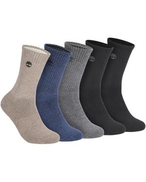 Timberland 5-pair Rivington Crew Socks - Blue