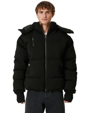 Pcfg Your Itch Lightweight Padded Hooded Zip-front Puffer Coat - Black