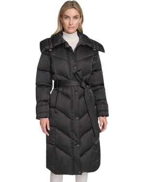 Andrew Marc Palmer Belted Puffer Coat - Black