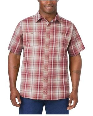 Kingsize Big & Tall Short-sleeve Plaid Shirt - Red
