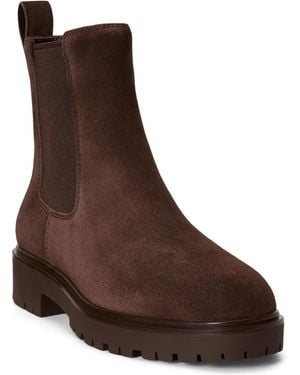 Ralph Lauren Allyson Block Heel Chelsea Boots - Brown