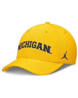 Nike Michigan Wolverines Letter Rise Swoosh Flex Dri-fit Hat - Yellow