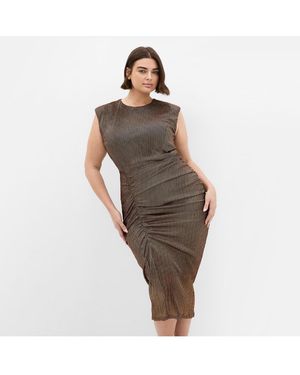 City Chic Plus Size Starlit Dress - Metallic