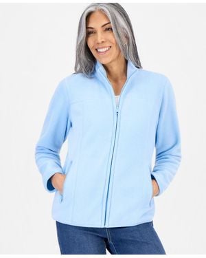 Style & Co. Petite Polar Fleece Zip-front Jacket - Blue