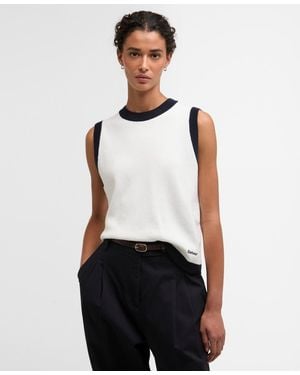 Barbour Salthill Sleeveless Crewneck Vest - White