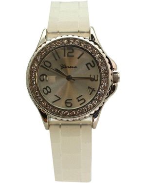 Olivia Pratt Every Day Thin Band Silicone And Rhinestones Colorful Watch - Multicolor