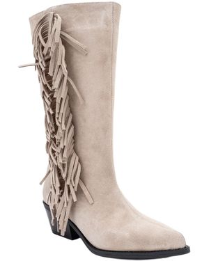 Forever & Always Shoes Orlo Leather Fringed Western Boot - White